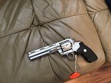 COLT ANACONDA 44 MAGNUM, 6" STAINLESS, NEW UNFIRED, UNTURNED, 100% COND. IN BLUE BOX WITH PICTURE BOX SLEEVE - 6 of 7