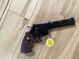 COLT PYTHON 357 MAGNUM, 6” BLUE, MFG. 1981, NEW, UNFIRED, 100% COND. IN THE BOX - 2 of 6