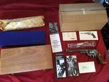 SMITH & WESSON 629, 44 MAGNUM, 8 3/8" PINNED BARREL, RECESSED CYLINDER, NEW UNTURNED, UNFIRED, S&W WOOD DISPLAY CASE, BLUE BOX, SHIPPING CARTON - 1 of 9