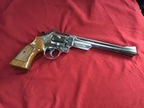 SMITH & WESSON 57 NO DASH, 41 MAGNUM, 8 3/8” NICKEL, NEW UNFIRED IN WOOD PRESENTATION CASE, WITH TOOLS & OWNERS MANUAL, ETC. - 2 of 6