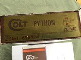 COLT PYTHON 357 MAGNUM, 6" BRIGHT NICKEL, NEW UNFIRED, UNTURNED, 100% COND. IN THE BOX - 4 of 4