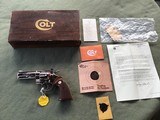 COLT PYTHON 357 MAGNUM, 4" BRIGHT NICKEL, NEW UNFIRED, UNTURNED 100% COND. IN THE BOXC - 1 of 6