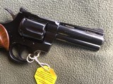 COLT PYTHON 357 MAGNUM, 4” BLUE, NEW UNFIRED, UNTURNED, 100% COND. MFG 1975 IN THE BOX - 4 of 6