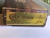 COLT PYTHON 357 MAGNUM, 4” BLUE, NEW UNFIRED, UNTURNED, 100% COND. MFG 1975 IN THE BOX - 6 of 6