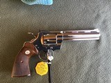 COLT PYTHON 357 MAGNUM 6” BRIGHT NICKEL, NEW UNFIRED, UNTURNED, 100% COND. MFG. 1977, IN THE BOX - 2 of 4