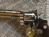 COLT PYTHON 357 MAGNUM, 6" BRIGHT NICKEL, NEW UNFIRED, UNTURNED, 100% COND. MFG. 1977, IN THE BOX - 6 of 8