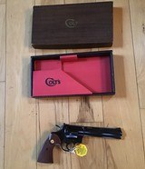 COLT PYTHON 357 MAGNUM, 6" BLUE, APPEARS UNFIRED, NEW COND. MFG. 1969, IN BOX WITH OWNERS MANUAL & HANG TAG - 2 of 7