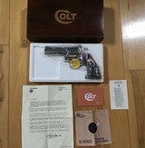 COLT PYTHON 357 MAGNUM, 4" BRIGHT NICKEL, NEW UNFIRED, UNTURNED, 100% COND. IN THE BOX - 1 of 4