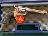 COLT SINGLE ACTION ARMY 44-40 CAL. 5 1/2” BARREL, BRIGHT NICKEL NEW UNFIRED, UNTURNED 100% COND. IN THE BOX - 2 of 4