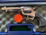 COLT SINGLE ACTION ARMY 44-40 CAL. 5 1/2” BARREL, BRIGHT NICKEL NEW UNFIRED, UNTURNED 100% COND. IN THE BOX - 3 of 4