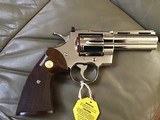 COLT PYTHON 357 MAGNUM, 4” BRIGHT NICKEL, MFG. 1977, NEW UNFIRED UNTURNED IN THE BOX - 3 of 7