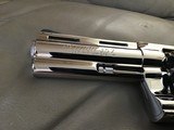 COLT PYTHON 357 MAGNUM, 4” BRIGHT NICKEL, MFG. 1977, NEW UNFIRED UNTURNED IN THE BOX - 5 of 7