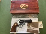 COLT PYTHON 357 MAGNUM, 4” BLUE, MFG. 1980, LIKE NEW IN THE BOX - 1 of 4