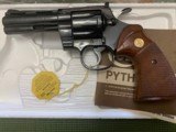 COLT PYTHON 357 MAGNUM, 4” BLUE, MFG. 1980, LIKE NEW IN THE BOX - 3 of 4