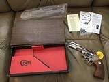 COLT DIAMONBACK 22 LR. 4” BRIGHT NICKEL, MFG. 1969, NEW UNFIRED, UNTURNED, 100% COND. - 1 of 7