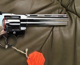COLT PYTHON 357 MAGNUM, 6” BRIGHT STAINLESS ELITE, NEW UNFIRED, UNTURNED, 100% COND. IN THE BOX - 4 of 7