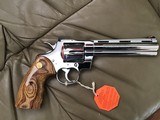 COLT PYTHON 357 MAGNUM, 6” BRIGHT STAINLESS ELITE, NEW UNFIRED, UNTURNED, 100% COND. IN THE BOX - 2 of 7