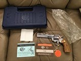 COLT PYTHON 357 MAGNUM, 6” BRIGHT STAINLESS ELITE, NEW UNFIRED, UNTURNED, 100% COND. IN THE BOX - 1 of 7