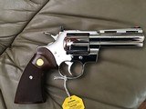 COLT PYTHON 357 MAGNUM, 4” BRIGHT NICKEL, MFG. 1979, NEW UNFIRED, UNTURNED, 100% COND. IN THE BOX - 2 of 6