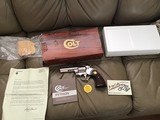 COLT PYTHON 357 MAGNUM, 4” BRIGHT NICKEL, MFG. 1979, NEW UNFIRED, UNTURNED, 100% COND. IN THE BOX - 1 of 6