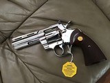 COLT PYTHON 357 MAGNUM, 4” BRIGHT NICKEL, MFG. 1979, NEW UNFIRED, UNTURNED, 100% COND. IN THE BOX - 3 of 6