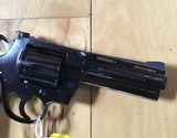 COLT PYTHON 357 MAGNUM, 4” BLUE, MFG. 1966, LIKE NEW, NO TURN LINE, IN THE BOX - 4 of 6