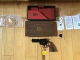 COLT PYTHON 357 MAGNUM, 4” BLUE, MFG. 1966, LIKE NEW, NO TURN LINE, IN THE BOX - 1 of 6