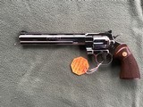 COLT PYTHON 357 MAGNUM WITH EXTREMELY RARE 8” BARREL IN BRIGHT NICKEL, MFG. 1981, APPEARS UNFIRED AFTER LEAVING THE FACTOR,100% COND. IN THE BOX - 3 of 8