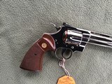 COLT PYTHON 357 MAGNUM WITH EXTREMELY RARE 8” BARREL IN BRIGHT NICKEL, MFG. 1981, APPEARS UNFIRED AFTER LEAVING THE FACTOR,100% COND. IN THE BOX - 6 of 8