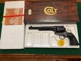 COLT SINGLE ACTION 357 MAGNUM, 7 1/2” BARREL, CASE COLOR,NEW UNFIRED IN THE BOX - 1 of 5