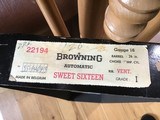 BROWNING BELGIUM SWEET-16, MFG.1962, 26” IMPROVED CYL. VENT RIB, ROUND KNOB, NEW UNFIRED, NEVER BEEN ASSEMBLED, 100% COND. NEW IN THE BOX - 9 of 9