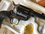 COLT SAA, SHERIFF’S MODEL 44-40 CAL. 3” BARREL, CASE COLOR/ BLUE, NEW UNFIRED 100% COND. IN THE BOX - 3 of 10