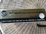 COLT SAA, NEW FRONTIER, 2ND GENERATION 357 MAGNUM, 5 1/2” BLUE/ CASE COLOR, NEW UNFIRED IN THE GOLD BOX - 9 of 9