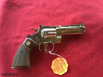 COLT PYTHON 357 MAGNUM, 4” BRIGHT NICKEL, MFG. 1982, NEW UNFIRED, UNTURNED, 100% COND. IN THE ORIGINAL BOX - Image 2 of 4
