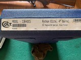 COLT PYTHON 357 MAGNUM “ELITE” 4” ROYAL BLUE, 99% COND. IN THE BOX - 6 of 6