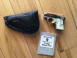 BROWNING BELGIUM “BABY” 25 AUTO, BRIGHT NICKEL, NEW COND. IN THE BROWNING RED LINED ZIPPER CASE WITH OWNERS MANUAL - 2 of 3