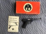 RUGER MARK 1, 22 LR. 6” BARREL, OLD MODEL, LIKE NEW COND. IN RED BOX WITH OWNERS MANUAL - 1 of 6