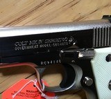 COLT GOVERNMENT 380 CAL., VERY HARD TO FIND BRIGHT NICKEL, FACTORY WHITE GRIPS, NEW UNFIRED IN THE BOX - 4 of 5