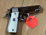 COLT GOVERNMENT 380 CAL., VERY HARD TO FIND BRIGHT NICKEL, FACTORY WHITE GRIPS, NEW UNFIRED IN THE BOX - 2 of 5