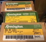 WE JUST ACQUIRED AN ENTIRE SET OF 25, EVERY CALIBER REMINGTON 700 CLASSIC RIFLES MADE FROM 1981TO 2001, GUNS HAVE NEVER BEEN ASSEMBELLED ARE ALL NIB. - 5 of 9