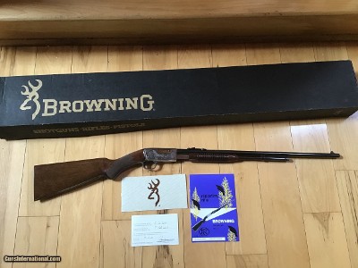 BROWNING BELGIUM “TROMBONE” GRADE 2, NEW UNFIRED, 100% COND. IN THE BOX, SUPER RARE GUN
