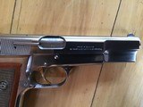 BROWNING BELGIUM 9MM, FACTORY NICKEL, GOLD TRIGGER, MFG. 1982, COMES WITH BROWNING RED LINED ZIPPER, BLACK CASE, UNFIRED 100% COND. - 3 of 6