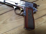 BROWNING BELGIUM 9MM, FACTORY NICKEL, GOLD TRIGGER, MFG. 1982, COMES WITH BROWNING RED LINED ZIPPER, BLACK CASE, UNFIRED 100% COND. - 6 of 6