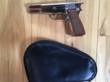 BROWNING BELGIUM 9MM, FACTORY NICKEL, GOLD TRIGGER, MFG. 1982, COMES WITH BROWNING RED LINED ZIPPER, BLACK CASE, UNFIRED 100% COND. - 1 of 6