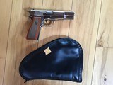 BROWNING BELGIUM 9MM, FACTORY NICKEL, GOLD TRIGGER, MFG. 1982, COMES WITH BROWNING RED LINED ZIPPER, BLACK CASE, UNFIRED 100% COND. - 2 of 6