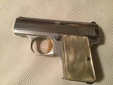 BROWNING BELGIUM BABY 25 AUTO, SCARCE BRIGHT NICKEL, AS NEW UNFIRED, IN THE BROWNING ZIPPER POUCH WITH OWNERS MANUAL - 2 of 3