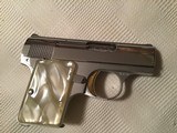 BROWNING BELGIUM BABY 25 AUTO, SCARCE BRIGHT NICKEL, AS NEW UNFIRED, IN THE BROWNING ZIPPER POUCH WITH OWNERS MANUAL - 3 of 3