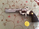 COLT PYTHON 357 MAGNUM, 6” BRIGHT NICKEL, MFG. 1981, NEW UNFIRED, UNTURNED 100% COND. IN THE BOX - 3 of 6