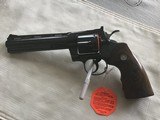 COLT PYTHON 357 MAGNUM, “ELITE” 6” “ROYAL BLUE” UNTURNED AFTER LEAVING THE FACTORY, NO TURN LINE, 100% COND. FACTORY TEST TARGET, IN THE BOX. - 2 of 7