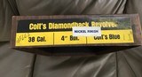COLT DIAMONDBACK 38 SPC., 4” BRIGHT NICKEL, MFG. 1970, NEW 100% COND., NO TURN LINE, UNFIRED, IN THE BOX - 5 of 5